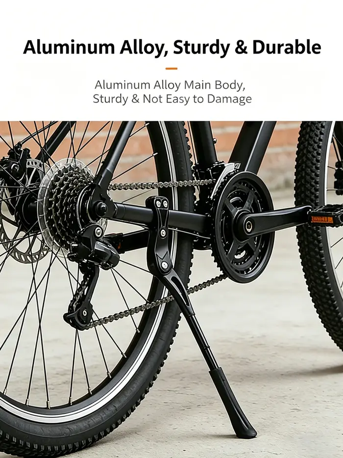 Béquille de vélo de route et VTT en aluminium réglable 24/26/27.5/29/700C – Support latéral arrière pour cyclisme