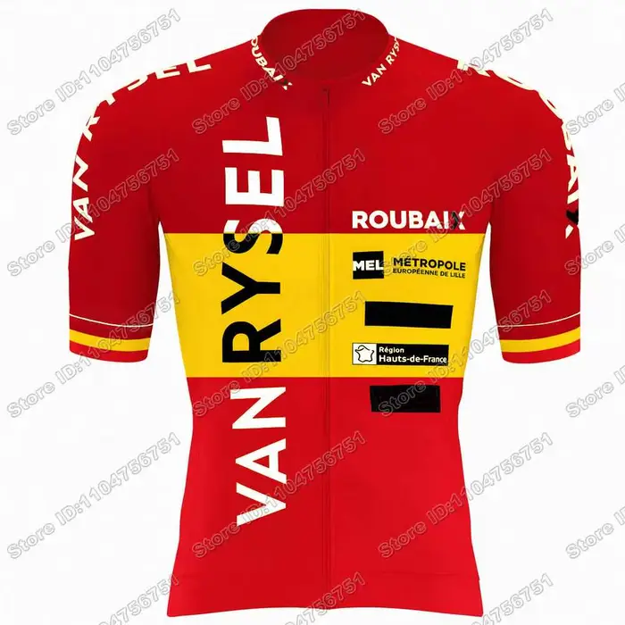 Maillot de cyclisme Équipe Van-Rysel-Roubaix 2026 ensemble de vélo de route et VTT en polyester et Lycra avec coussinet en gel respirant pour homme et femme