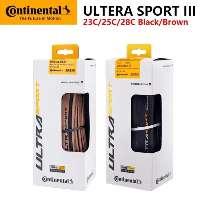 Continental ULTRA SPORT III pneu Original véhicule de route pliant Anti-crevaison pneus de vélo 700x23c/700x25c/700x28c noir/café