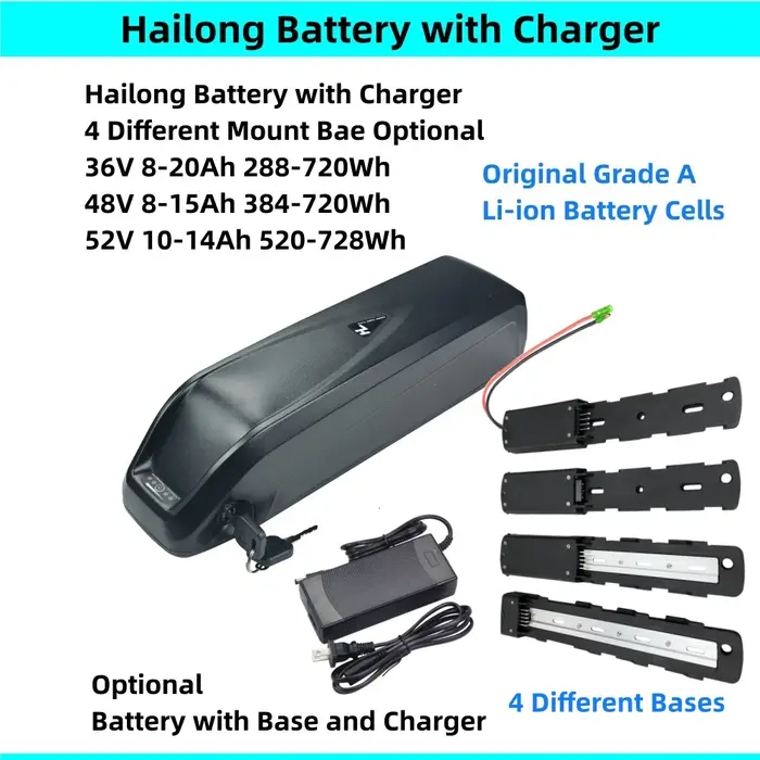 24v 36v 48v 52v Hailong Electric Bike Bicycle batteries 10ah 10.4ah 11.6ah 12ah 13ah 14ah 15ah 16ah 17ah 17.5ah Ebike Battery