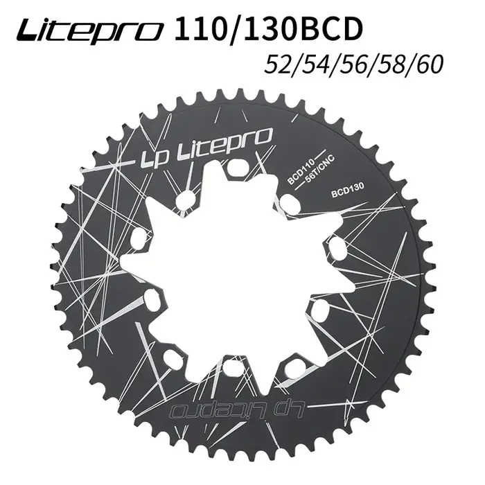Litepro-Plateau Ovale Double 110/130BCD pour Vélo Pliant Bromsilice