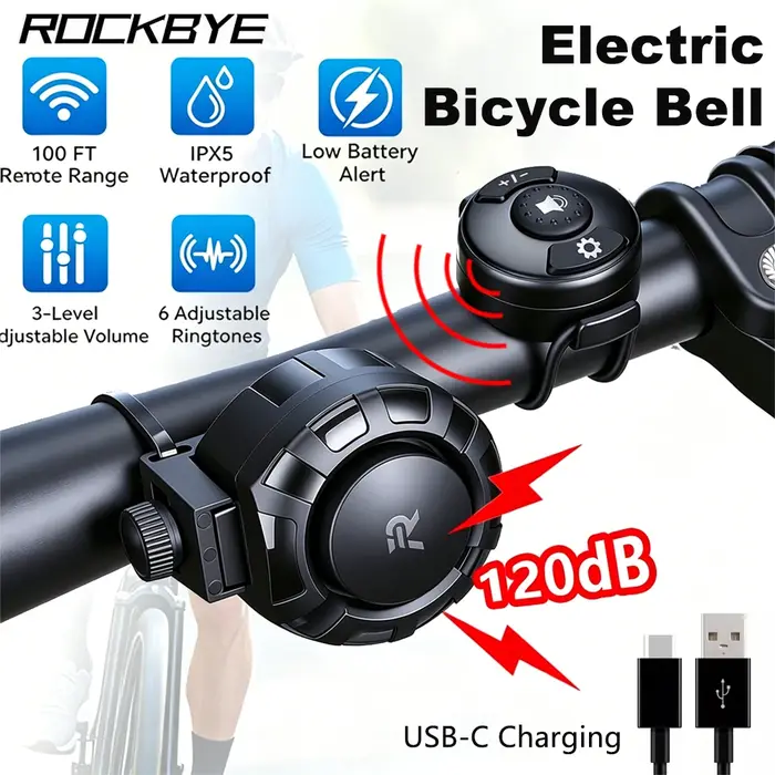 Sonnette de vélo électrique Rockbye 120 dB