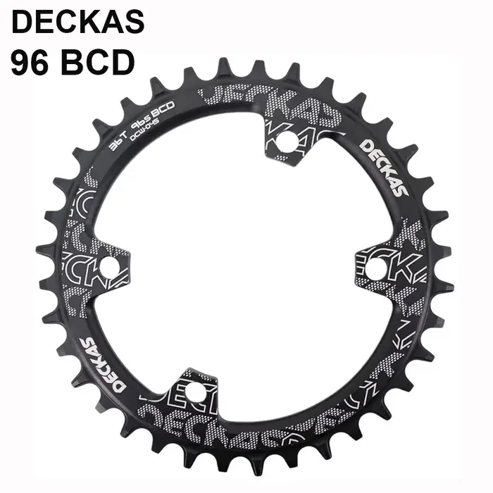 DECKAS Coroa BCD 96 asymétrique 36T 34T étroit large 96BCD plateau de vélo 36 34 dents anneau de chaîne