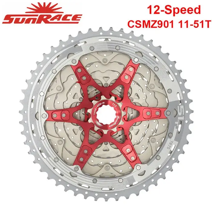 SunRace nouveau CSMZ901 roue libre 12 vitesses 11-51T VTT Cassette vtt volant d'inertie 12S pignon C