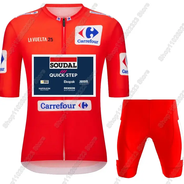 2025 Espagne Tour Soudal Quick Setp Maillot de cyclisme ensemble vêtements de vélo chemises