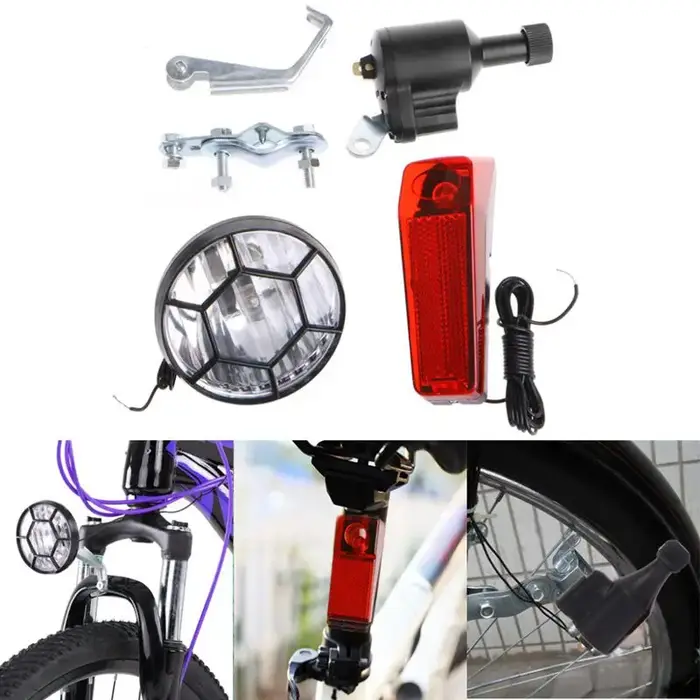Feu arrière à Friction pour vélo motorisé, générateur de Dynamo avec accessoires