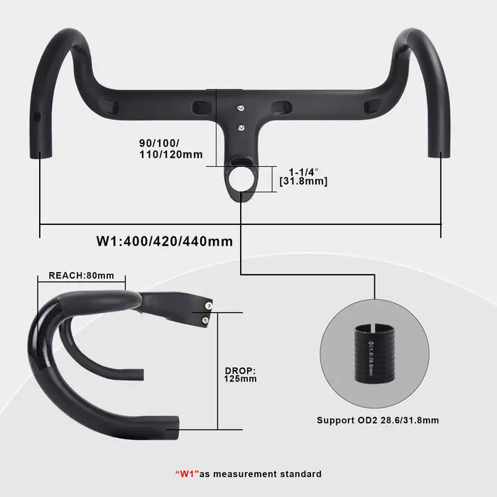 RXL SL guidon en carbone intégré OD2 28.6/31.8mm barre de poignée de vélo de route routage interne g