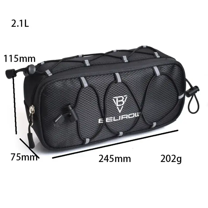 Sac de guidon de vélo 2.1/4.3L, sac de rangement de grande capacité pour Tube avant, panier, accesso