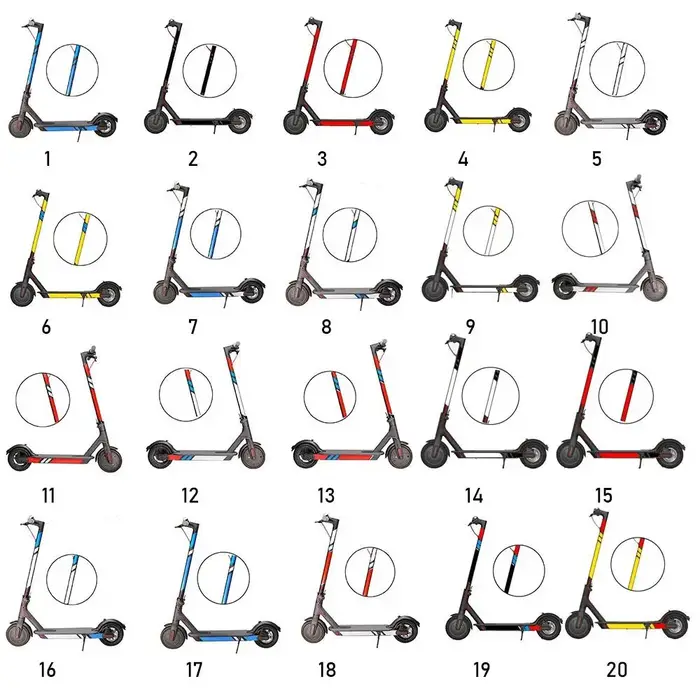 Pièces de Scooter électrique Paster décalcomanies autocollant de planche à roulettes autocollants de style réfléchissants étiquettes de lumière réfléchissantes pour Xiaomi Mijia M365