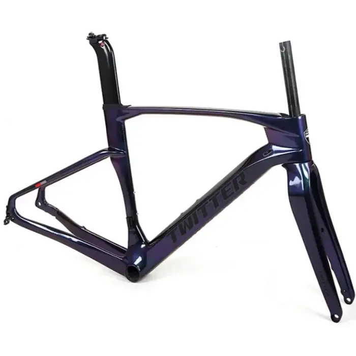 Cadre de vélo de gravier en fibre de carbone T900 TWITTER V3 Breaking Wind Racing 40C avec frein à disque à montage plat et axe traversant 12*142mm