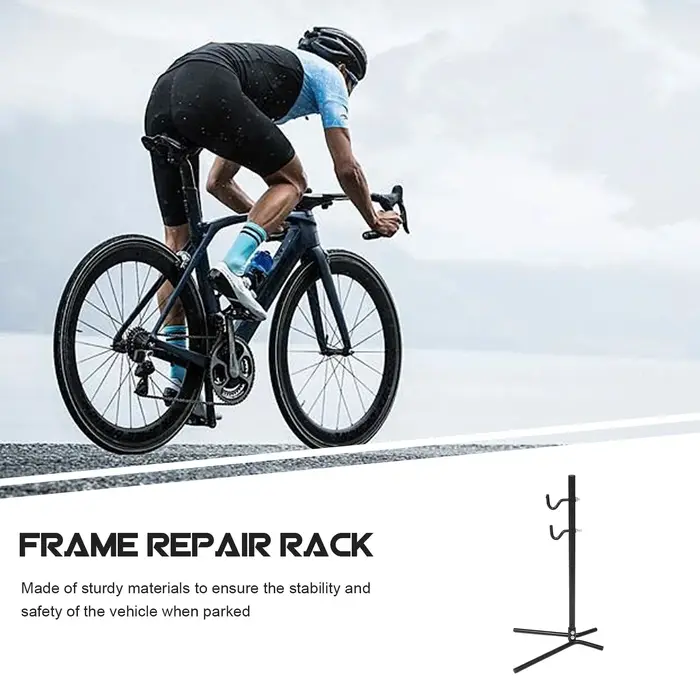 Support de réparation de vélo autoportant pliable, hauteur réglable, pour l'entretien et le rangement des vélos de route, VTT et vélos électriques, portable