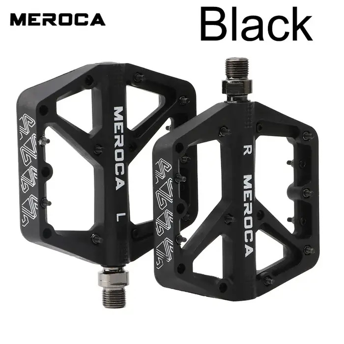 Pédales de vélo en nylon MEROCA, pédales de plateforme pour VTT et vélo de route, roulement antidéra