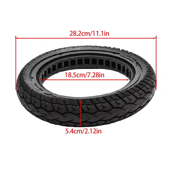 Trottinette électrique de 12 pouces avec pneus solides 12 x 2.125 et pneus anti-explosion en nid d'abeille amortisseurs non gonflables