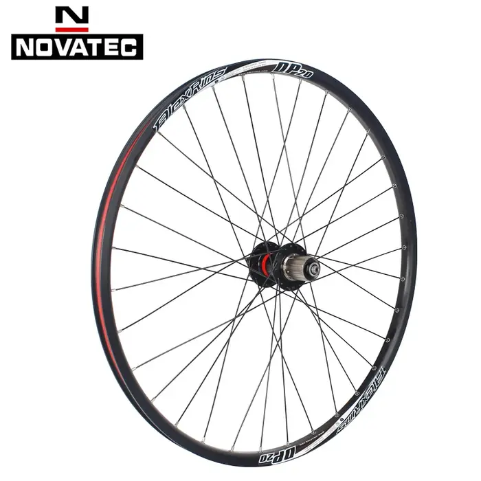 Jeu de roues de vélo de montagne Novatec 26 pouces D041/D042 4 roulements 7-11 vitesses 32H Frein à disque en alliage d'aluminium