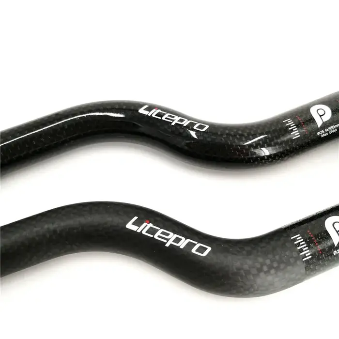 Litepro-Guidon de vélo en fibre de carbone ultraléger, en forme d'hirondelle, pliable, VTT, BMX, 25.