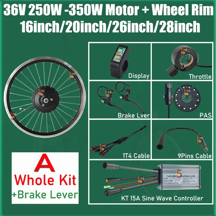 Moteur de jante de roue intégré 16 pouces/20 pouces/26 pouces/28 pouces