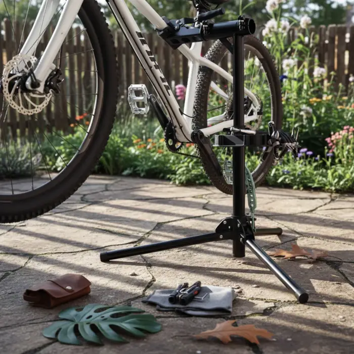 Support de réparation de vélo réglable avec pince, support de réparation de vélo pliable avec platea