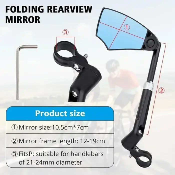 Rétroviseur de vélo 360 degrés réglable grand Angle clair ajustement vtt