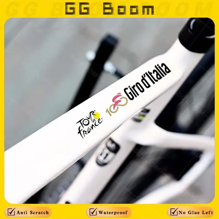 Autocollants UV pour vélo, autocollants de championnat de cyclisme, Giro & Tour de France, décor de cadre de carrosserie, bande de Tube supérieur, autocollant de voiture de vélo de route