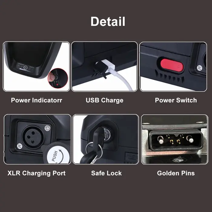 ChamRider Original 48V 36V 52V batterie de vélo électrique 24ah Hailong Max 50A BMS 500W 1000W 1500W