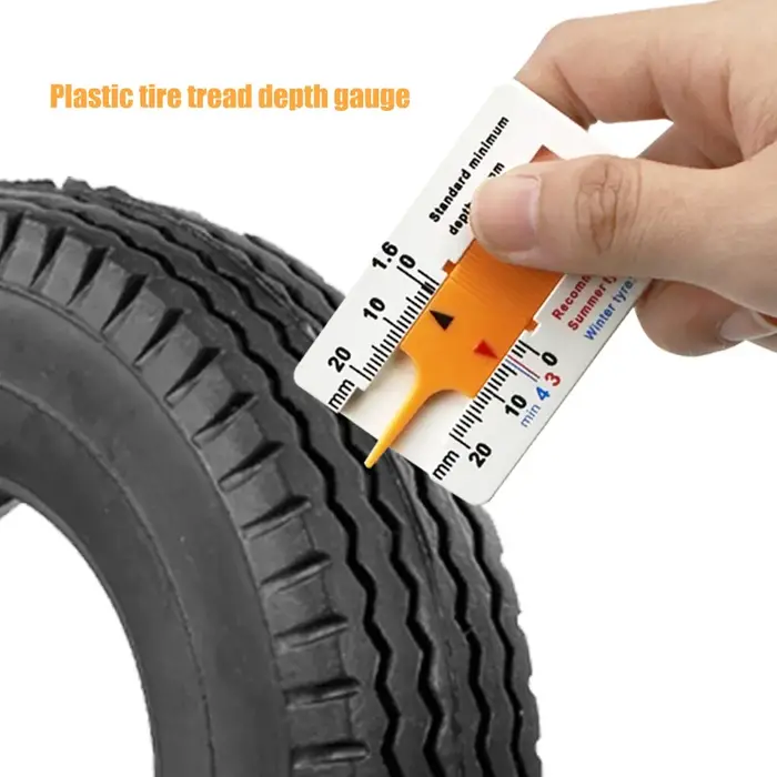 Profthomètre de profondeur de bande de roulement de pneu, règle de bande de roulement de roue de voiture, outil de mesure de roue, outil de mesure en plastique