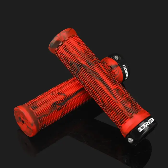 RIDERACE poignées de vélo verrouillage sur VTT poignée de barre couverture ergonomique couleur mixte antichoc TPR