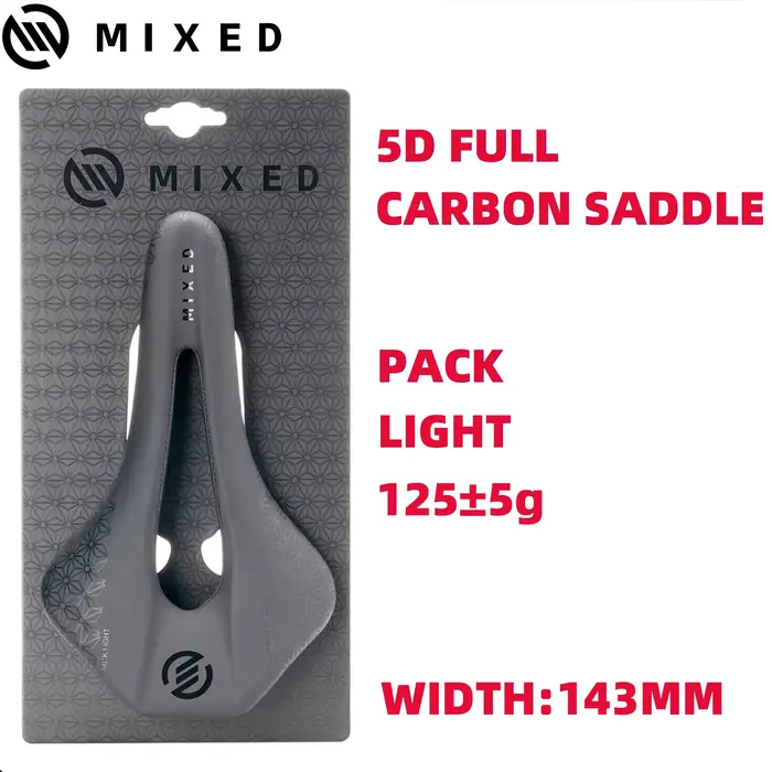 Selle de vélo de route mixte entièrement en carbone, avec conception légère et creuse, siège de vélo