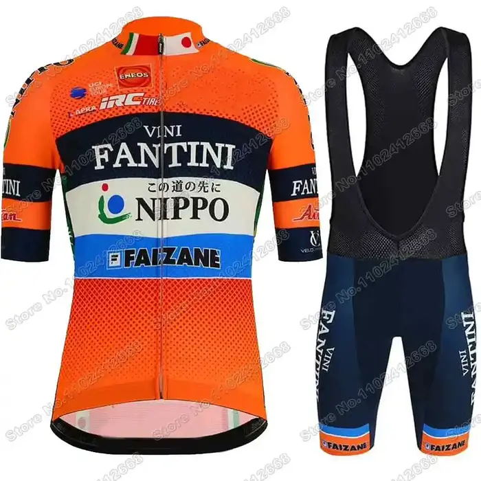 Maillot de cyclisme homme Vini Fanti ensemble sport été polyester avec coussinet en gel respirant pour vtt et route