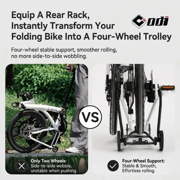Porte-bagages arrière en alliage d'aluminium pour vélo Brompton JAVA NEO 16 pouces / 20