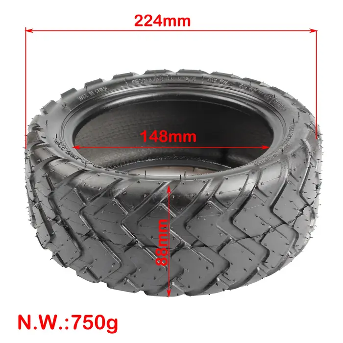 Pneu 80/60-6, pneu tubeless sous vide pour scooter électrique