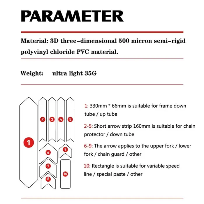 Autocollant amovible 3M protecteur de cadre vélo de route et VTT couverture 3D résistant aux rayures pour personnalisation et protection durable