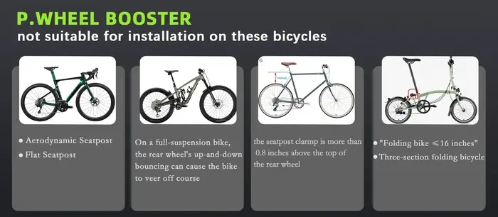 P.Wheel vélo électrique Booster 18V10AH batterie 200w Portable