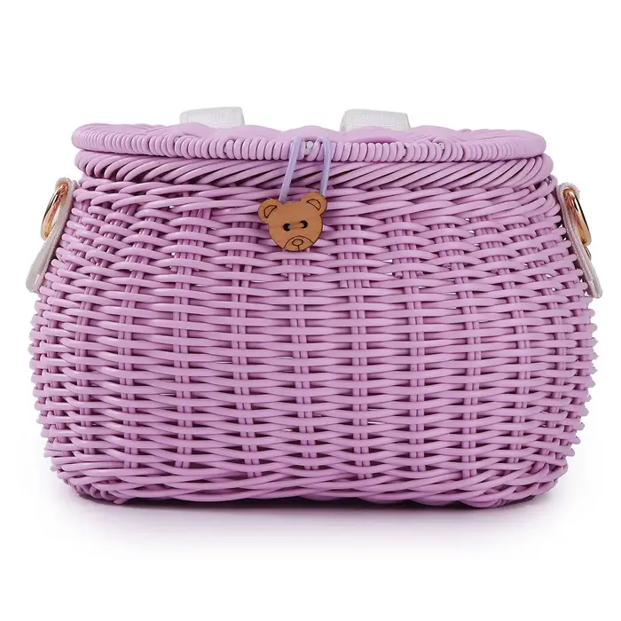 Panier avant de vélo mignon avec couvercle couleur Macaron