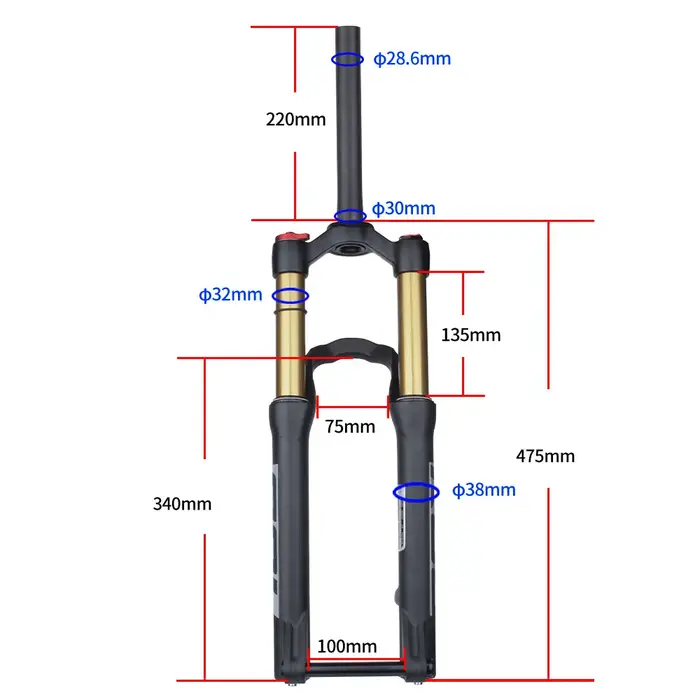 Bolany-Fourche avant de vélo avec arbre de baril