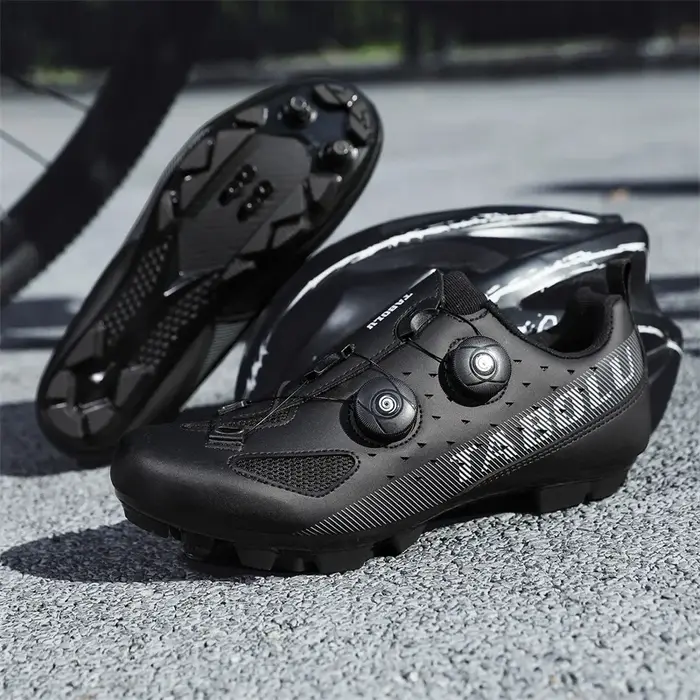 Chaussures de vélo de montagne pour hommes et femmes, chaussures de cyclisme sur route, chaussures de cyclisme à pédale plate en caoutchouc, chaussures de cyclisme d'extérieur à crampons