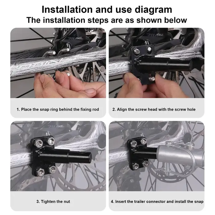 Connecteur de coupleur d'attelage de remorque de vélo pour adaptateur de remorques
