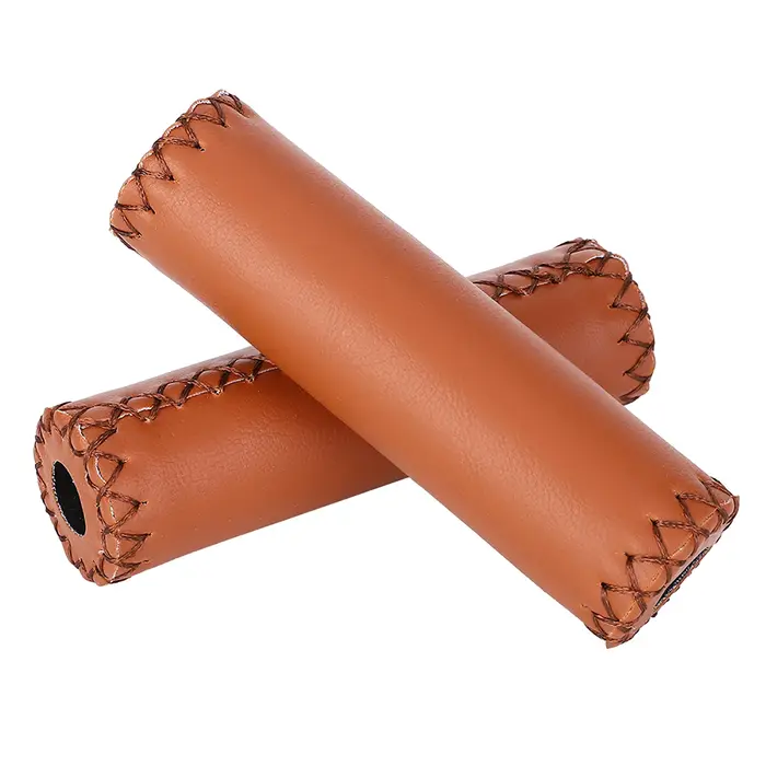 Poignées de guidon en cuir pour vélo de montagne, 12.5cm, 1 paire