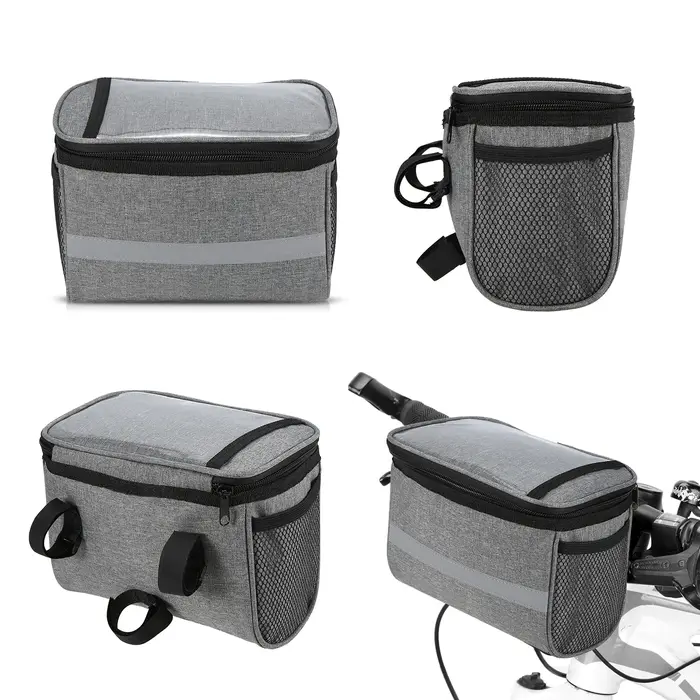 Sac de guidon de vélo isolé avec bande de coulée