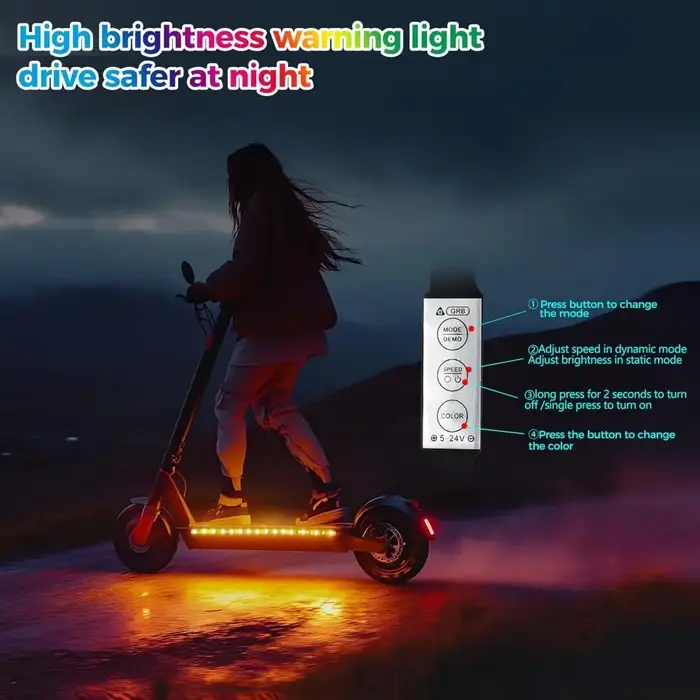 Scooter à batterie créatif avec lumières LED multicolores