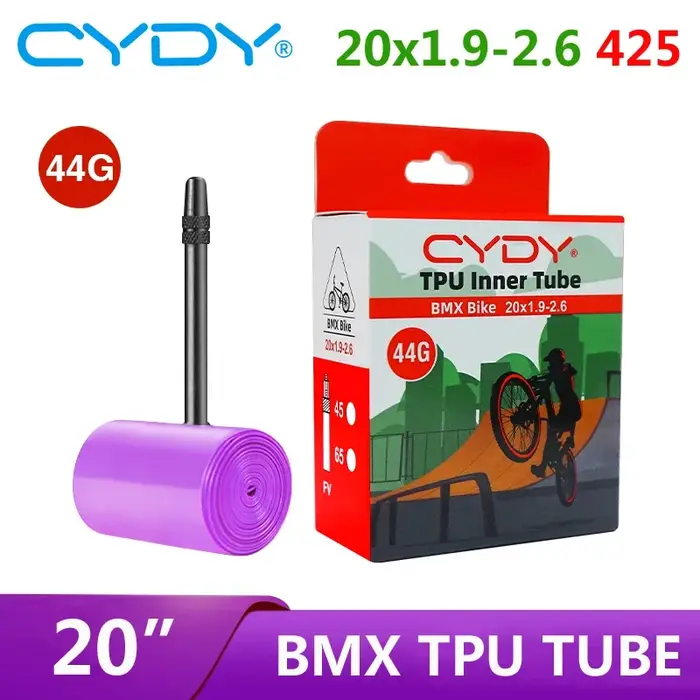 44g CYDY TPU chambre à air de vélo 20 "425 20x1.9 2.0 2.1 2.2 2.25 2.3 2.35 2.4 2.5 2.6 longueur de Valve 45mm caméra