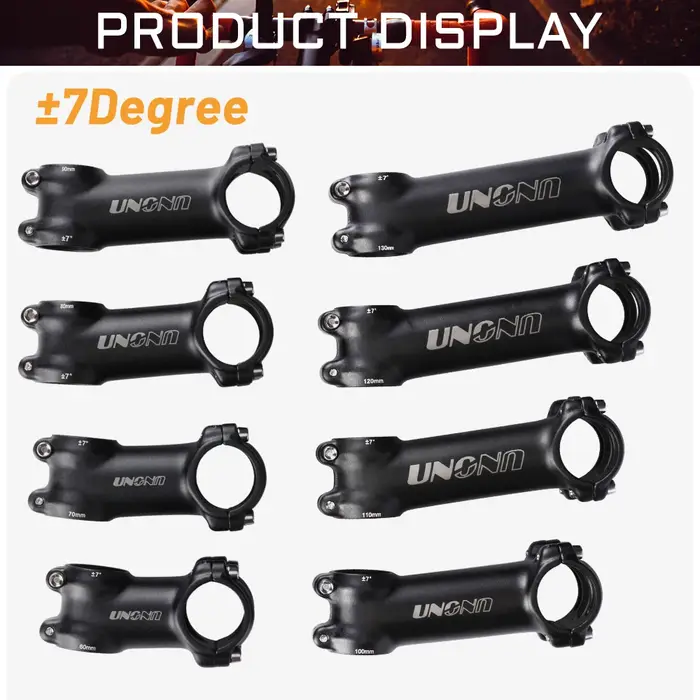 Tige de vélo UNO vtt-7 17 35 degrés en alliage d'aluminium ultraléger 31.8mm 60 70 80 90 100 110 120 130mm