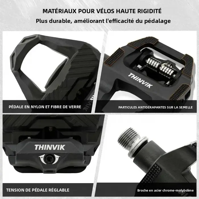 Pédales de vélo sans clip double face THINVIK SPD-SL