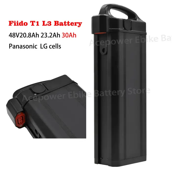 Batterie de rechange pour vélo électrique, 48V, 20Ah, 20,8 Ah, 23,2 Ah, 30Ah, pour support Fiido T2,