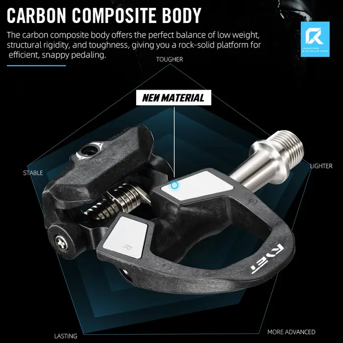 Pédales de vélo de route à clipser en carbone RYET 178g