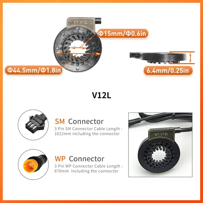 KT V12L Ebike PAS capteur 6 Magnent double Hall capteurs 12 signaux pédale pour vélo électrique Kit de Conversion pièces
