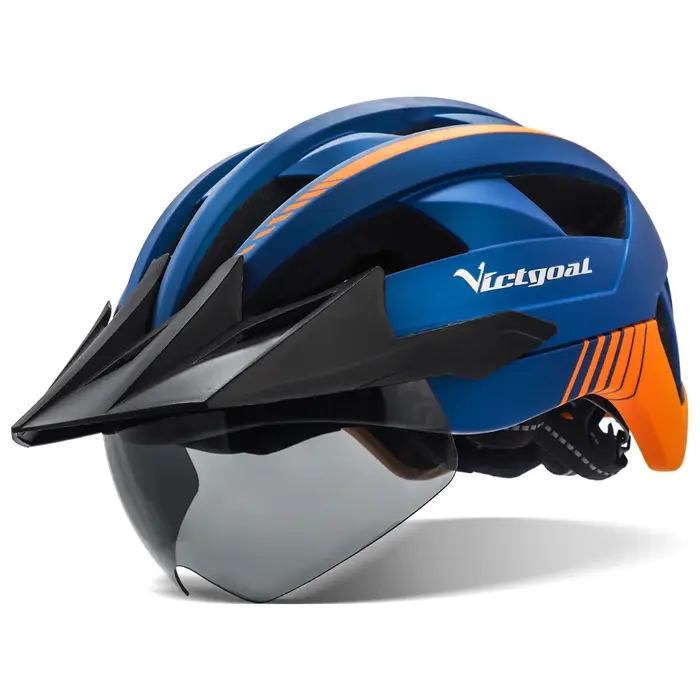 VICTGOAL casque de vélo adulte route VTT casques Sports de plein air sécurité cyclisme accessoires avec feu arrière LED lunettes