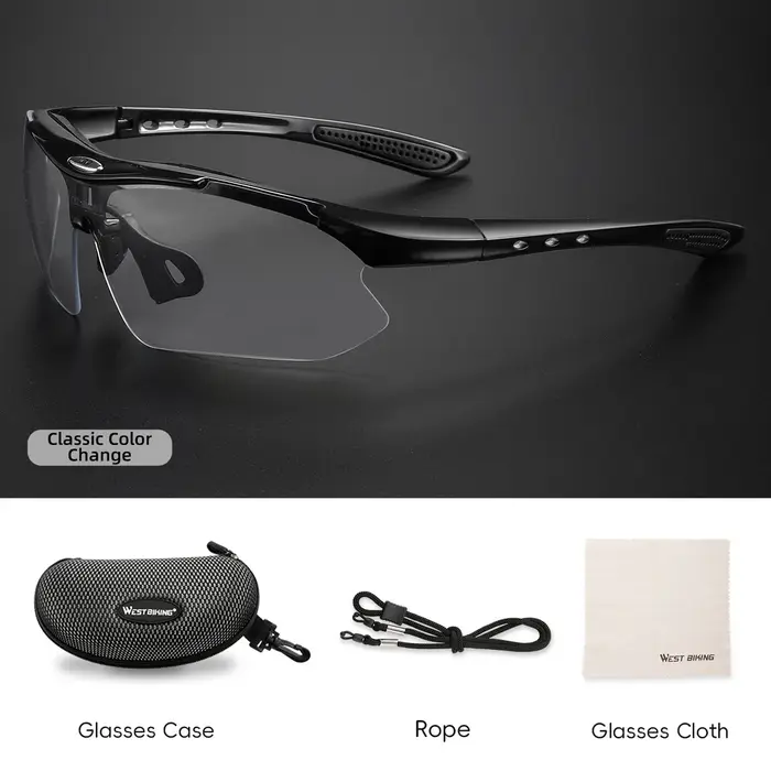 WEST BIKING – lunettes de soleil photochromiques, Protection UV, Sport de plein air, escalade, pêche