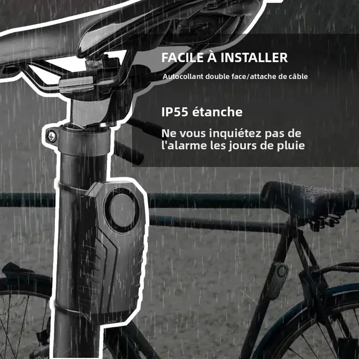 ELECTOP alarme de vélo 113dB antivol sans fil Vibration télécommande