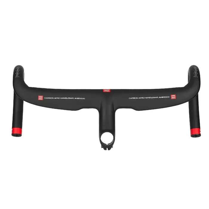 Nouveau ZNIINO noir entièrement en Fiber de carbone intégré guidon de vélo de route poignée de vélo 
