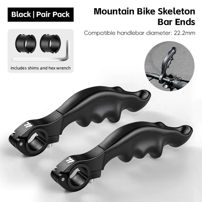 WEST BIKING Embouts de Guidon VTT Ergonomiques Anti-Choc Antidérapants en Aluminium – Extensions de 